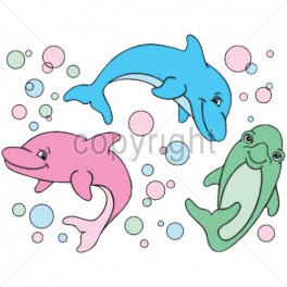 3 DOLPHINS (BLUE, GREEN, PINK)